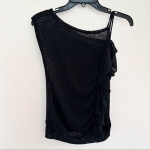 Black Sheer Off-the-Shoulder Top